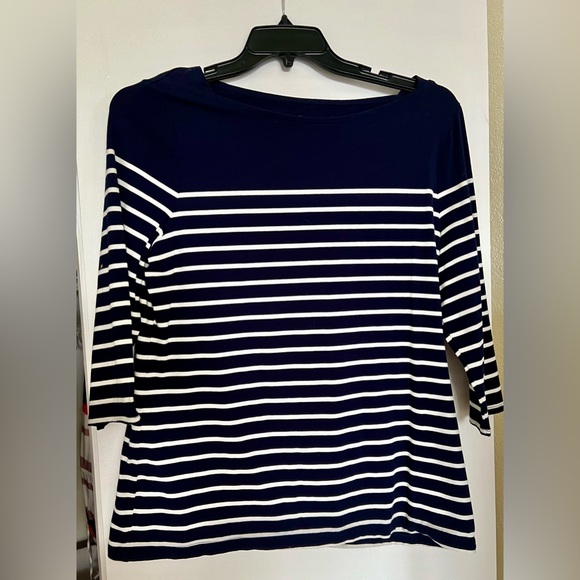 ‘a new day’ by Target navy & white striped 3/4” length sleeve top XXL - Picture 2 of 4